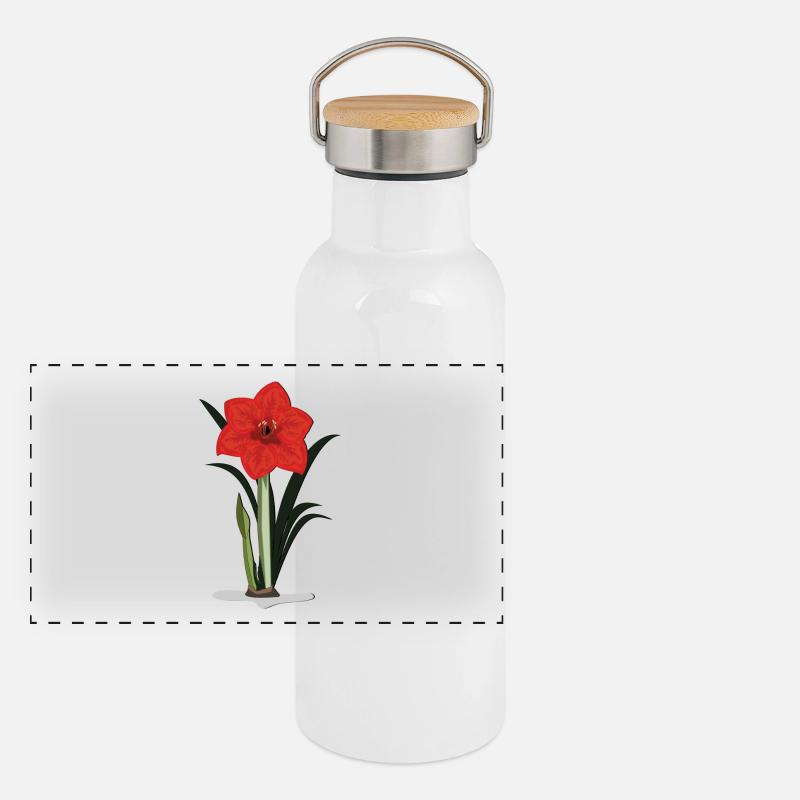 Amaryllis Panorama Thermosflasche mit Bambusdeckel