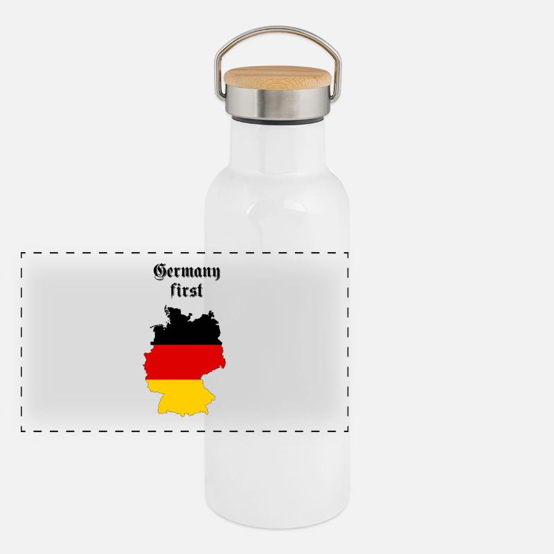 Panorama Thermosflasche mit Bambusdeckel