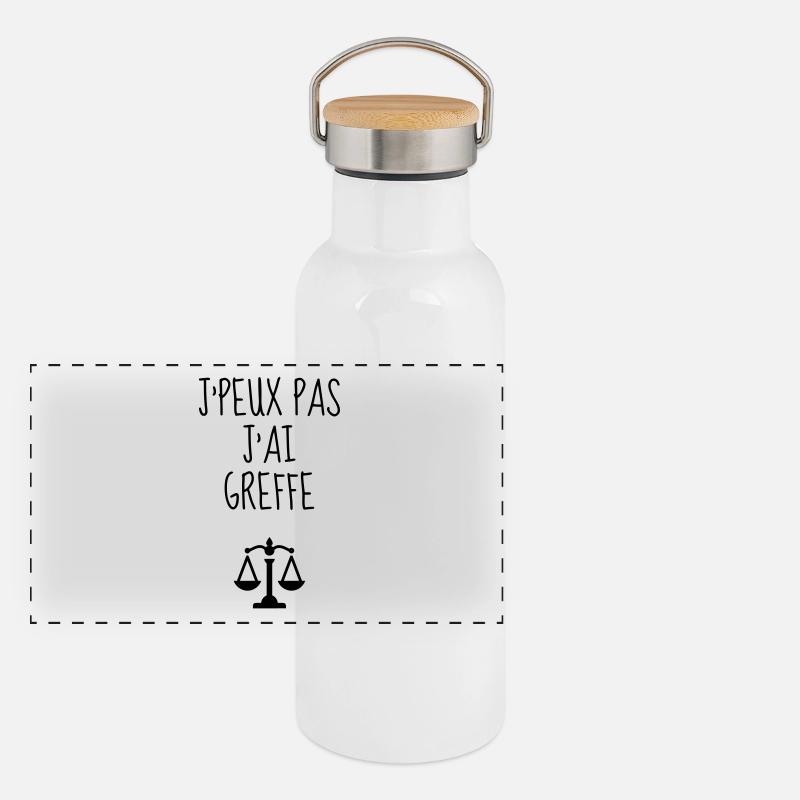 greffier / greffe / tribunal / justice / juge Gourde isotherme avec bouchon en bambou
