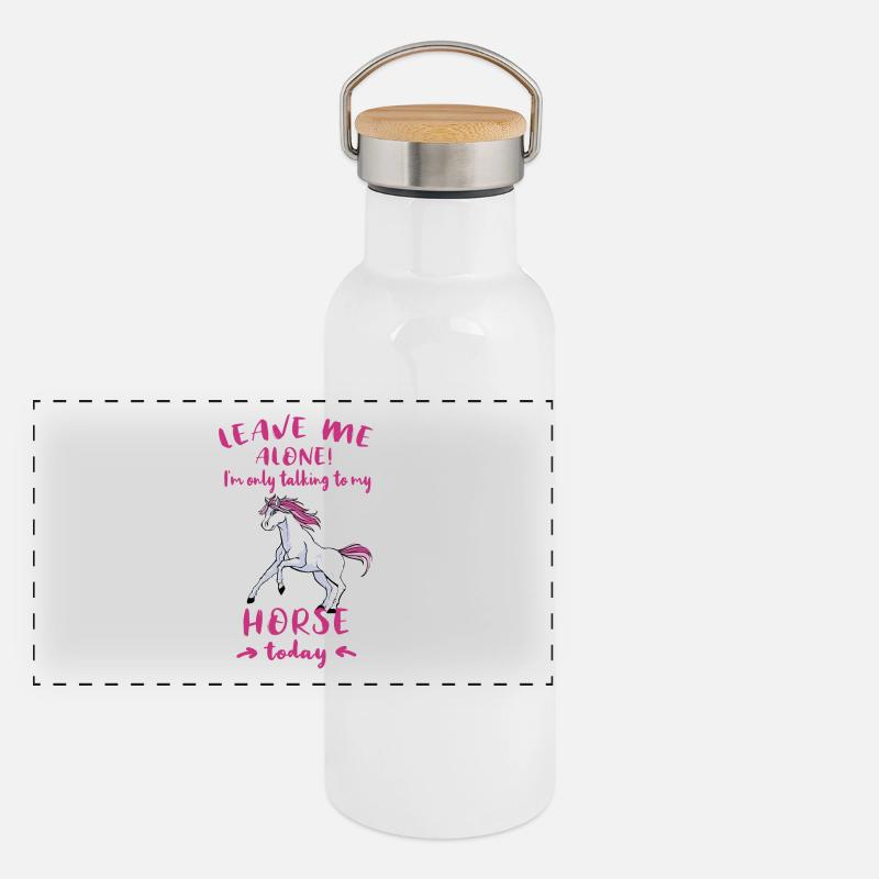 Cheval Cavalière Équitation Horse Sort de cheval cadeau Gourde isotherme avec bouchon en bambou