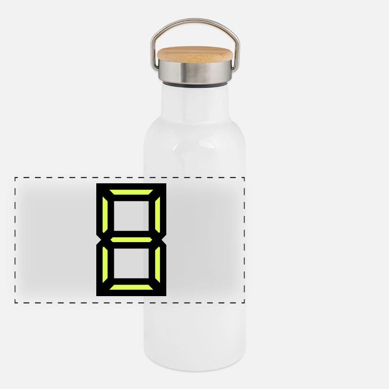 8. 8 ANS. HUIT. 8e ANNIVERSAIRE. ANNIVERSAIRE Gourde isotherme avec bouchon en bambou