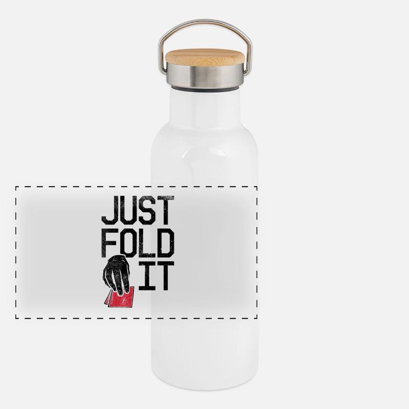 Just Fold It Pokerspieler Panorama Thermosflasche mit Bambusdeckel