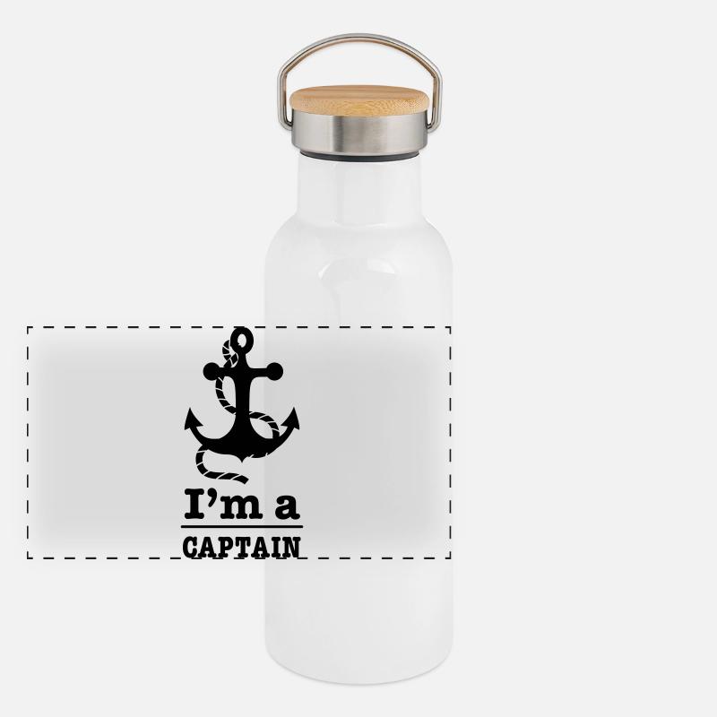 captain Kapitän Panorama Thermosflasche mit Bambusdeckel