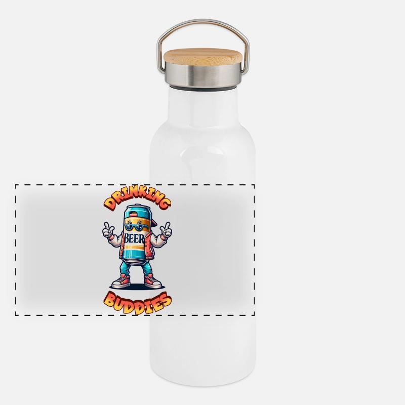 Panorama Thermosflasche mit Bambusdeckel