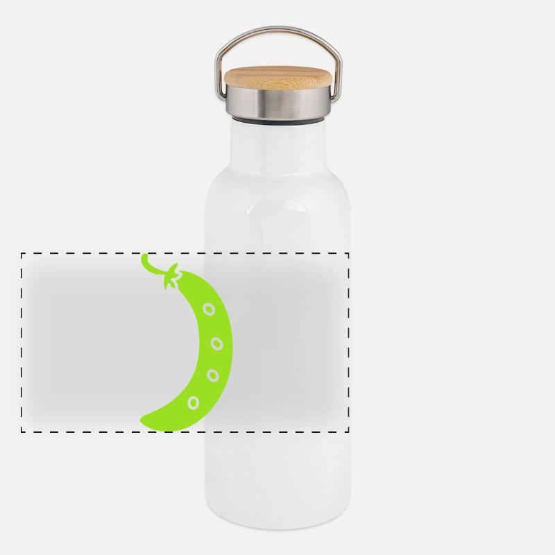 haricot vert Gourde isotherme avec bouchon en bambou