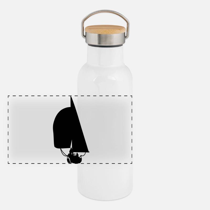 Segelboot Panorama Thermosflasche mit Bambusdeckel