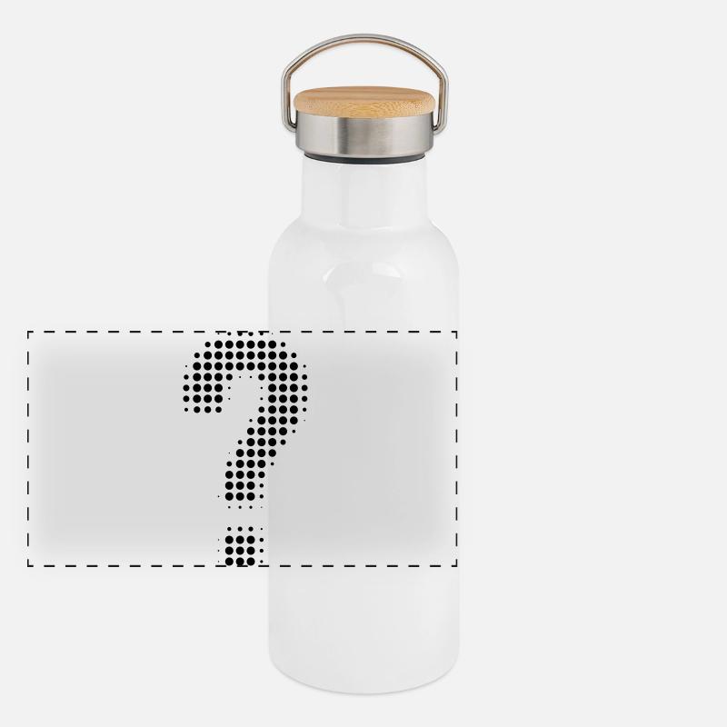 Fragezeichen Panorama Thermosflasche mit Bambusdeckel