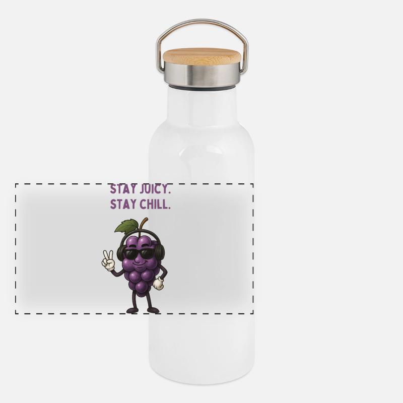 Mode Chill Raisin Juteux Gourde isotherme avec bouchon en bambou