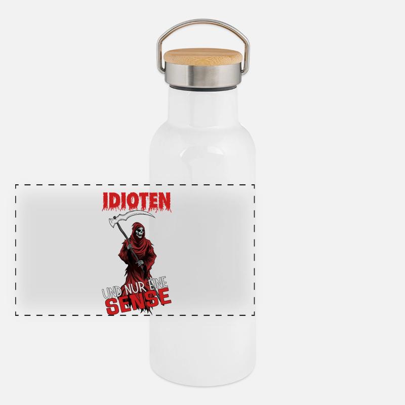 Tellement d’idiots et une seule faux Gourde isotherme avec bouchon en bambou