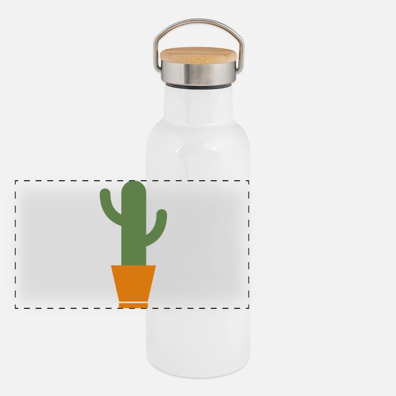 Kaktus Panorama Thermosflasche mit Bambusdeckel