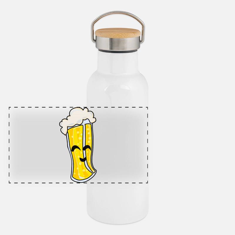  Bierfreude  Panorama Thermosflasche mit Bambusdeckel