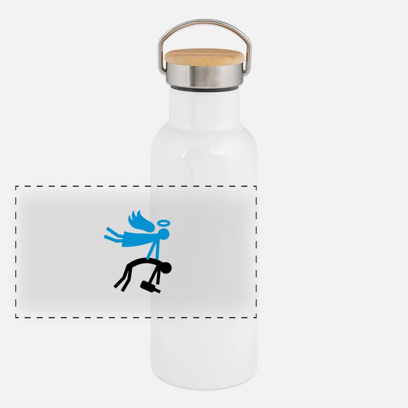 Ange gardien - Drunk Gourde isotherme avec bouchon en bambou