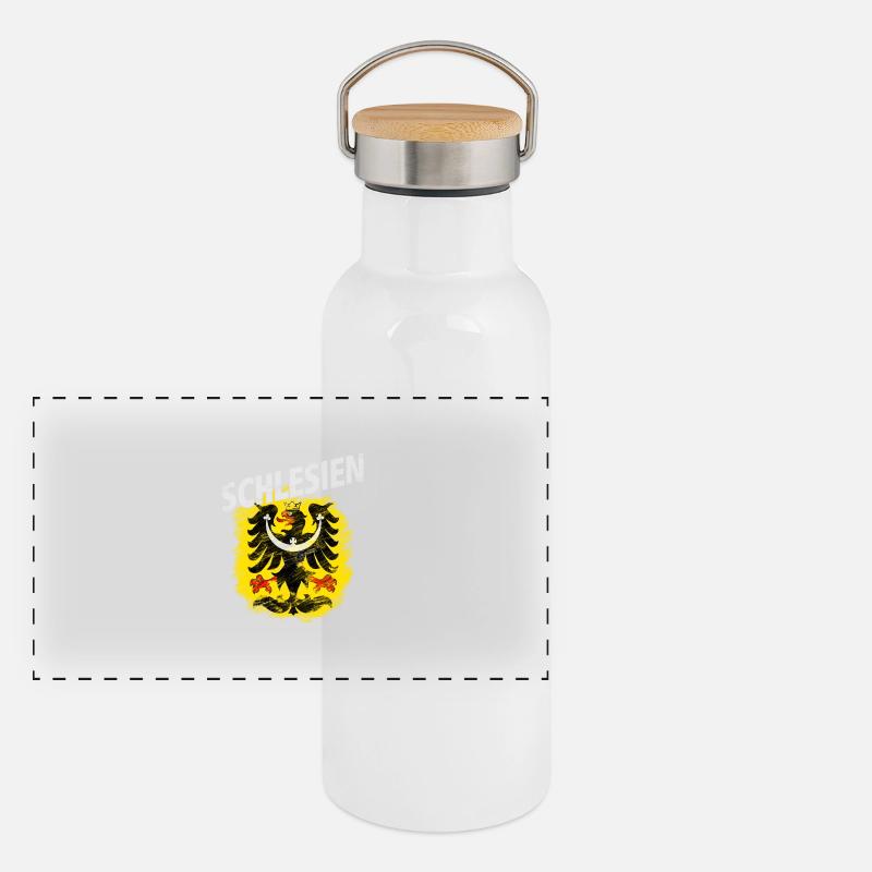 Schlesien Panorama Thermosflasche mit Bambusdeckel