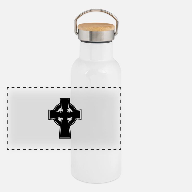 celtic_cross Panorama Thermosflasche mit Bambusdeckel