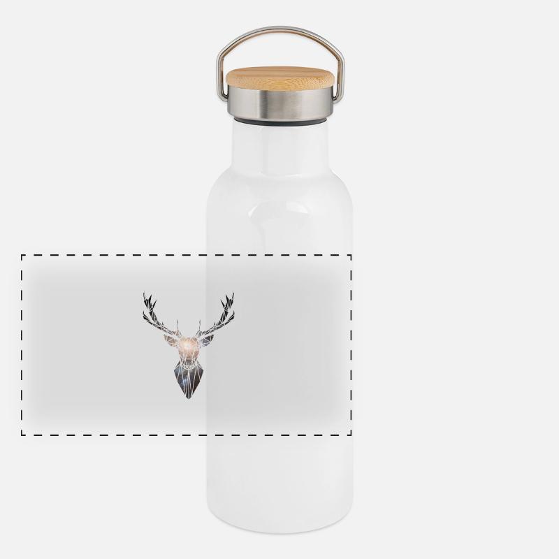 Cerf géométrique Gourde isotherme avec bouchon en bambou