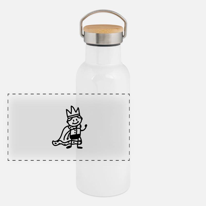 kleiner König - line Panorama Thermosflasche mit Bambusdeckel