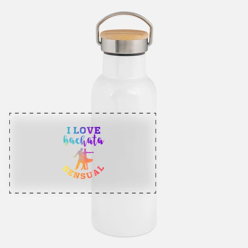 luv bachata Gourde isotherme avec bouchon en bambou