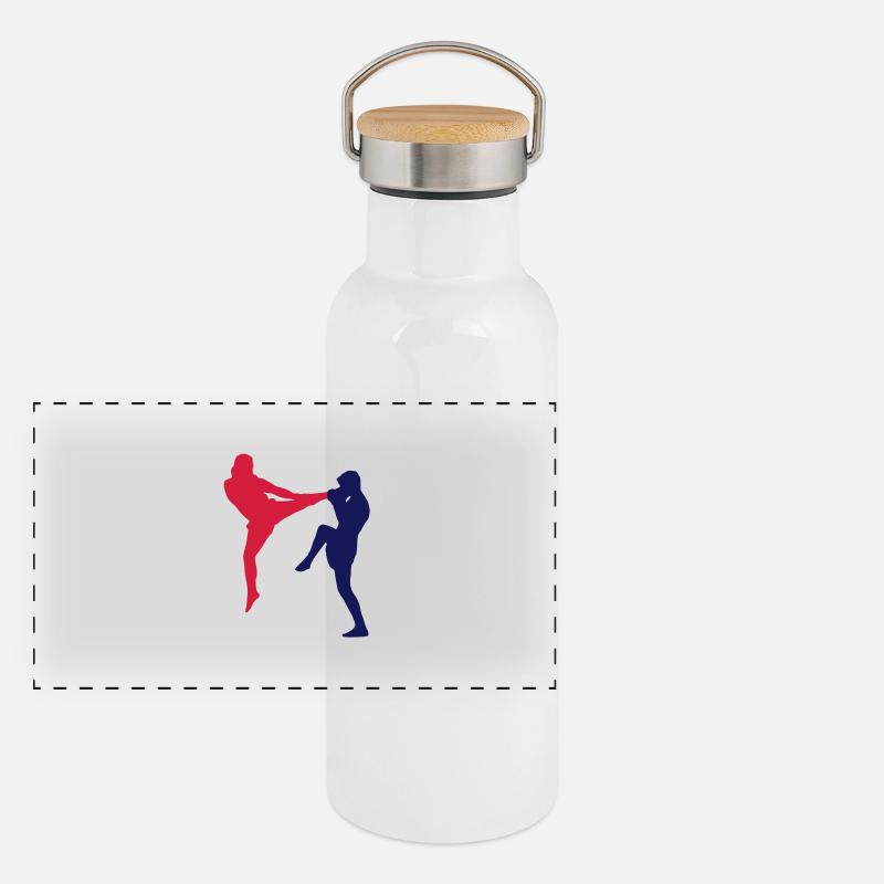 Muay thai jump kick Gourde isotherme avec bouchon en bambou