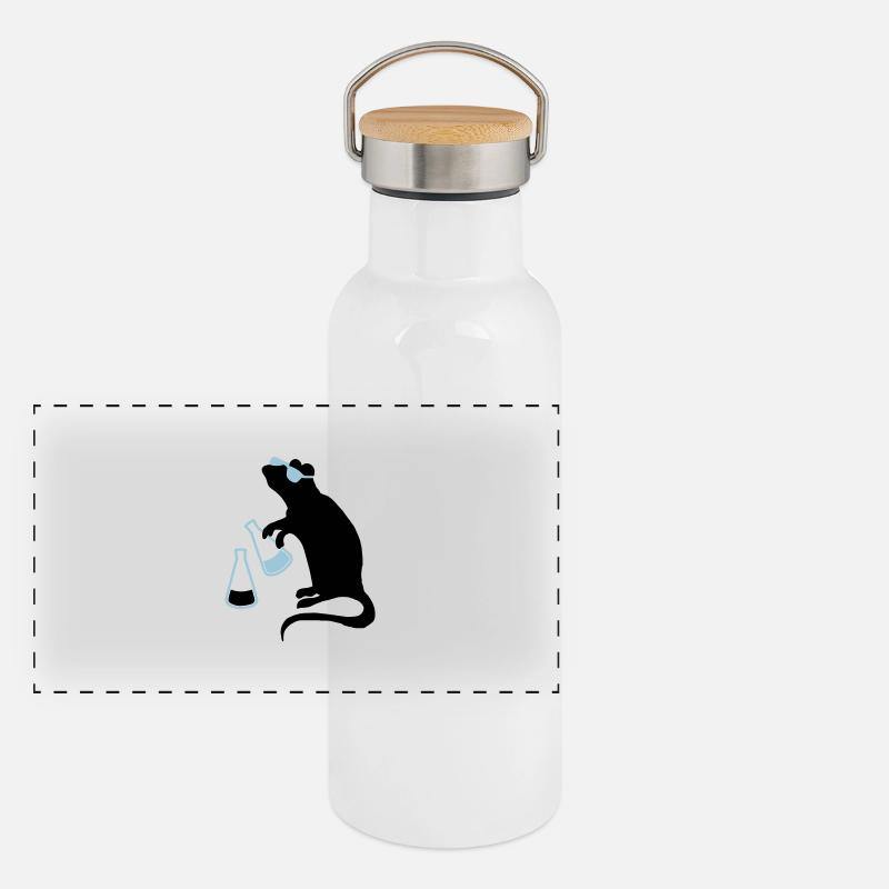 laborratte Panorama Thermosflasche mit Bambusdeckel