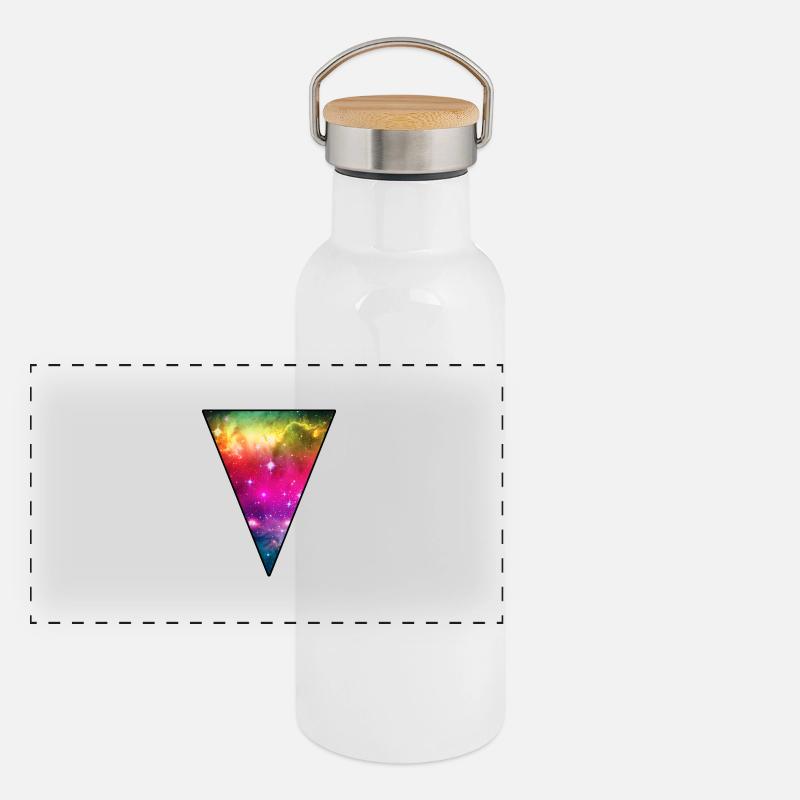 Espace arc en ciel Gourde isotherme avec bouchon en bambou