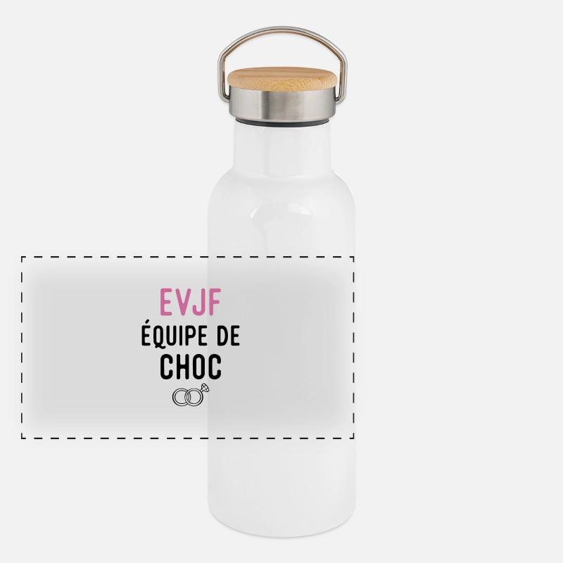 équipe de choc evjf Gourde isotherme avec bouchon en bambou