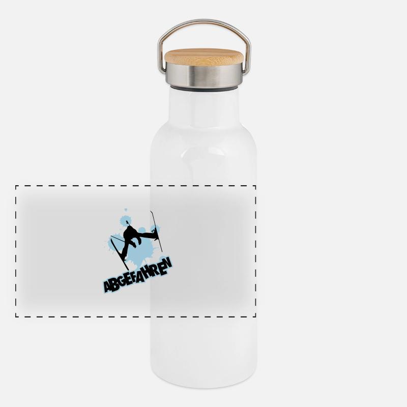 Skifahrer: abgefahren Panorama Thermosflasche mit Bambusdeckel