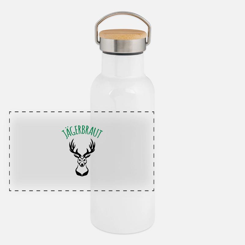 Jägerbraut 1c Panorama Thermosflasche mit Bambusdeckel