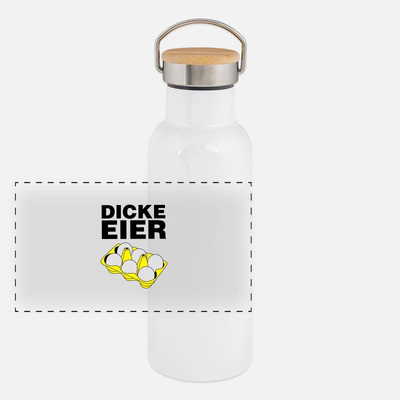 Dicke Eier Panorama Thermosflasche mit Bambusdeckel