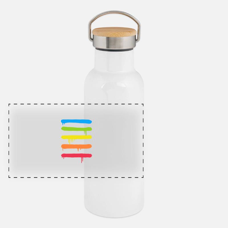 Trendy Cool Graffiti Tag Lines Panoramic Thermal Bottle with Bamboo Lid
