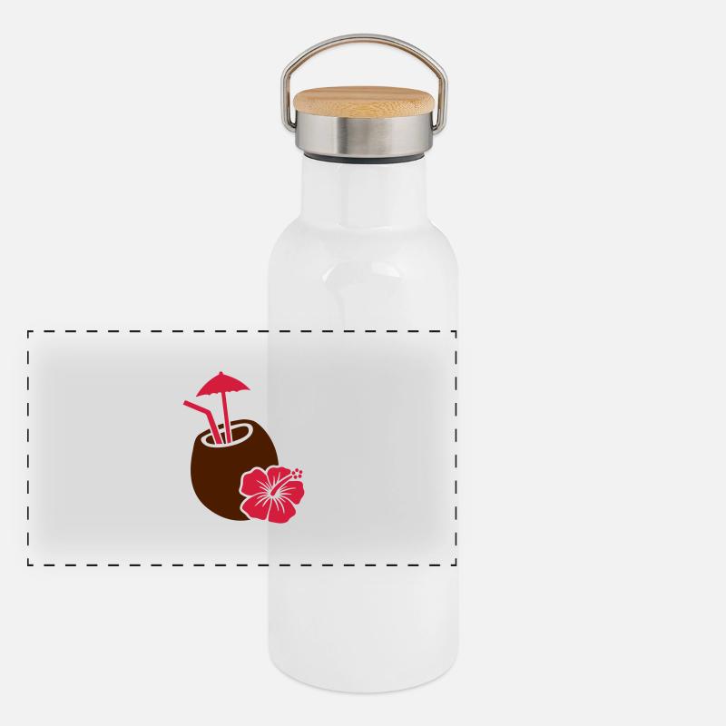 Coconut Panoramic Thermal Bottle with Bamboo Lid