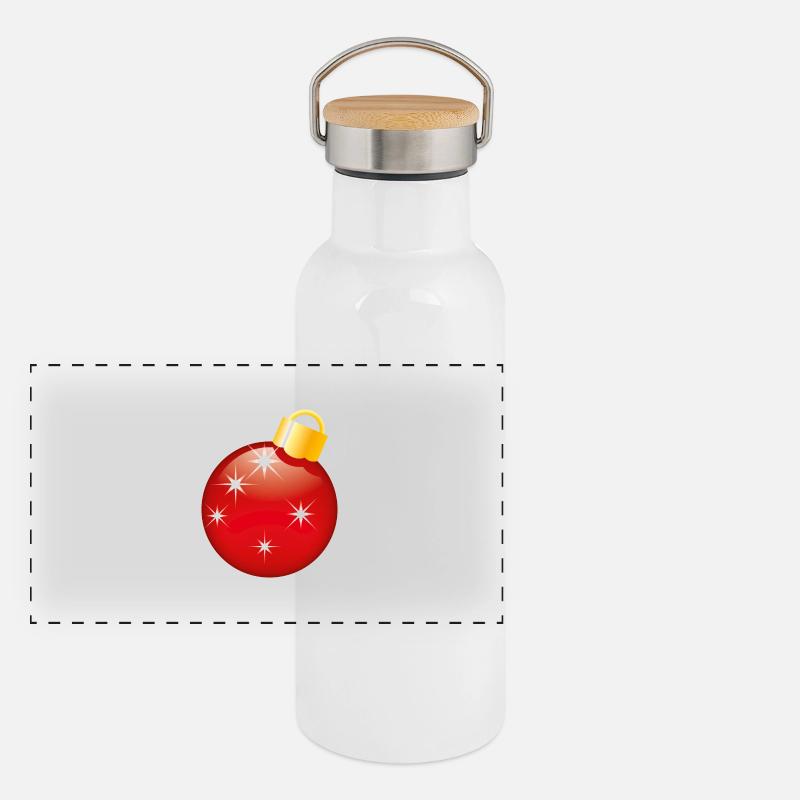 Smiley Christmas bauble Gourde isotherme avec bouchon en bambou