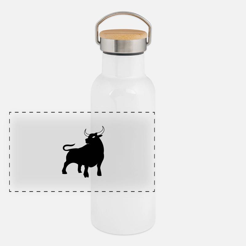 stier_01 Panorama Thermosflasche mit Bambusdeckel