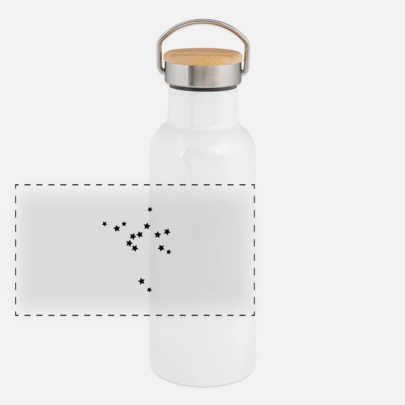 zodiac sign Sagittarius Panoramic Thermal Bottle with Bamboo Lid