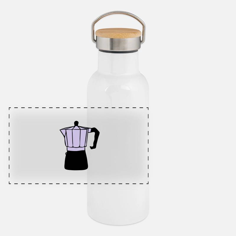 Kaffee Panorama Thermosflasche mit Bambusdeckel