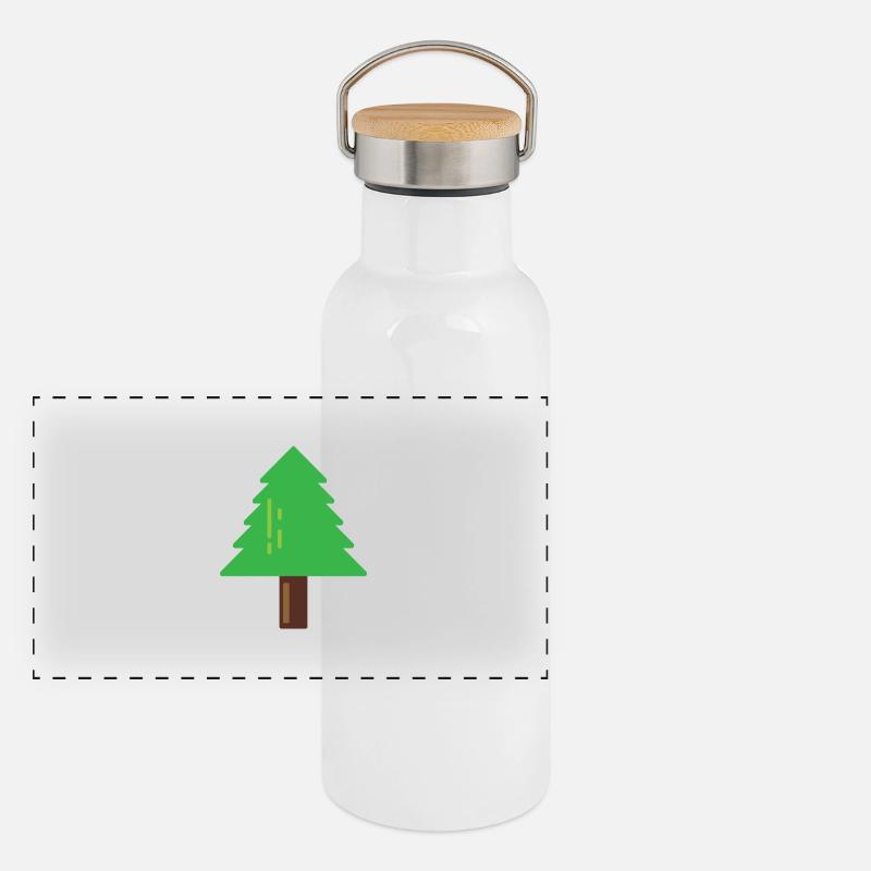 Fir tree Panoramic Thermal Bottle with Bamboo Lid