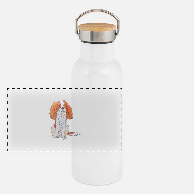 Cavalier King Charles Spaniel Fun Gourde isotherme avec bouchon en bambou