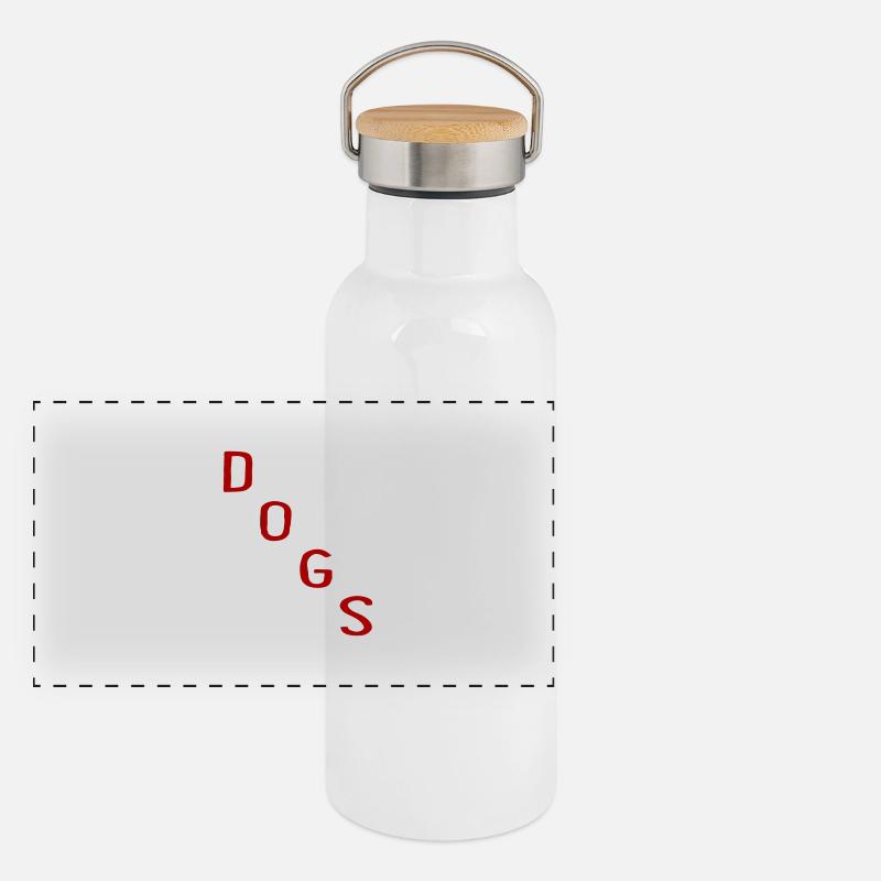 Hund Panorama Thermosflasche mit Bambusdeckel