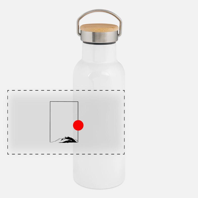 Lever de soleil minimaliste Gourde isotherme avec bouchon en bambou