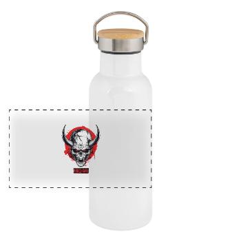 T Shirt Design Hard Gain - Gourde isotherme avec bouchon en bambou - blanc - Devant