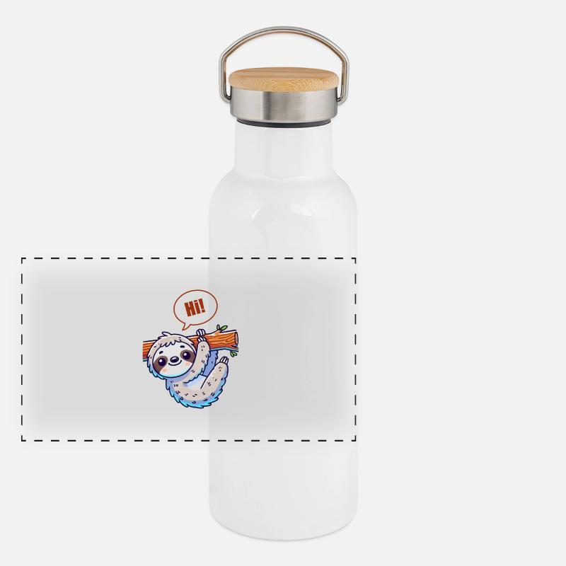 Bande dessinée paresseuse Gourde isotherme avec bouchon en bambou