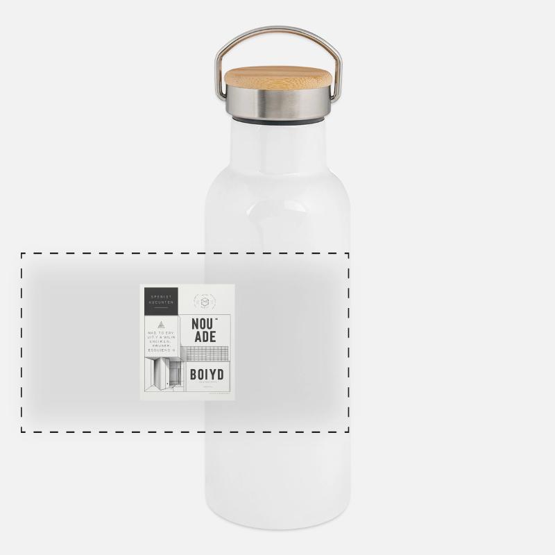 Modern Architecture Poster Panoramic Thermal Bottle with Bamboo Lid