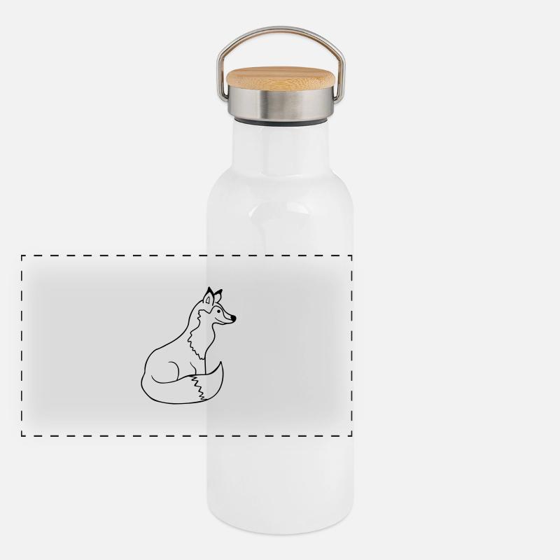Fuchs Rotfuchs Wildes Tier Schlauer Wald Bewohner Panorama Thermosflasche mit Bambusdeckel