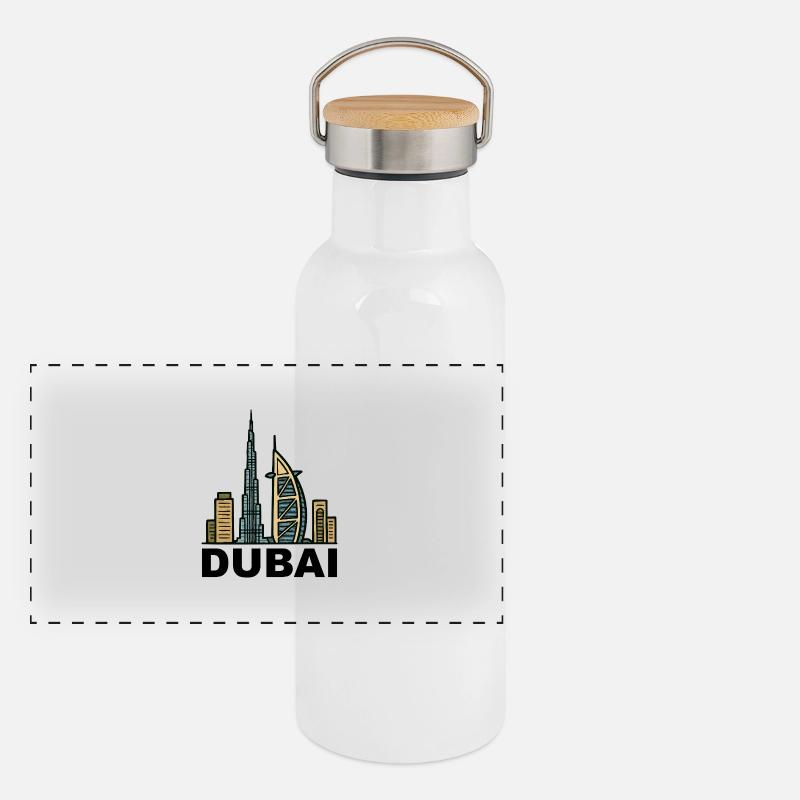 Horizon de Dubaï Gourde isotherme avec bouchon en bambou