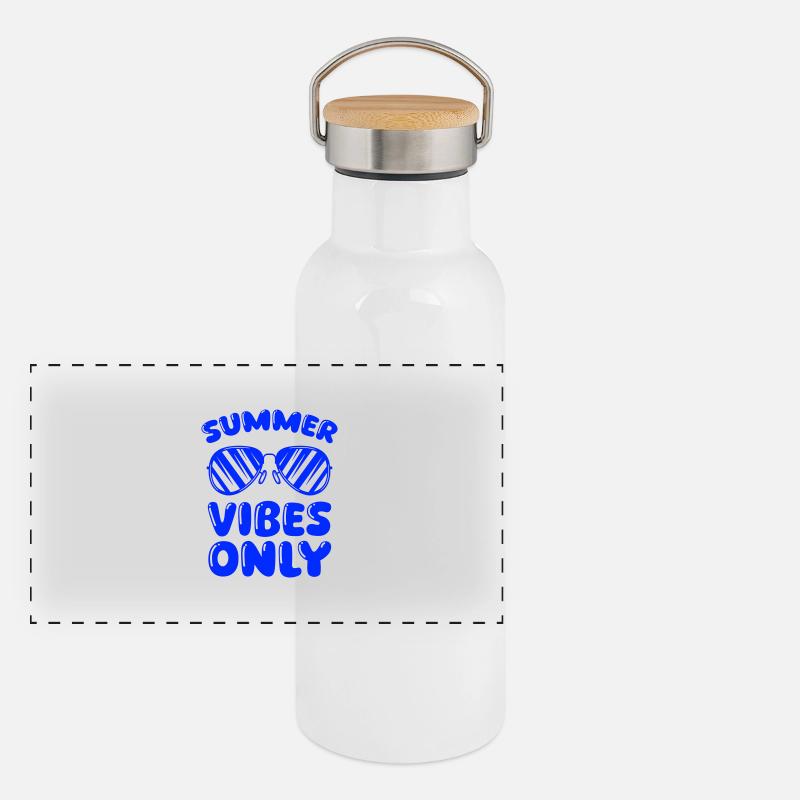summer vibes only Panorama Thermosflasche mit Bambusdeckel