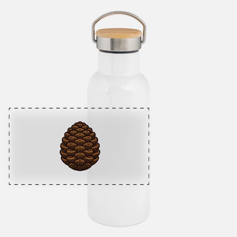 Pomme de pin Gourde isotherme avec bouchon en bambou