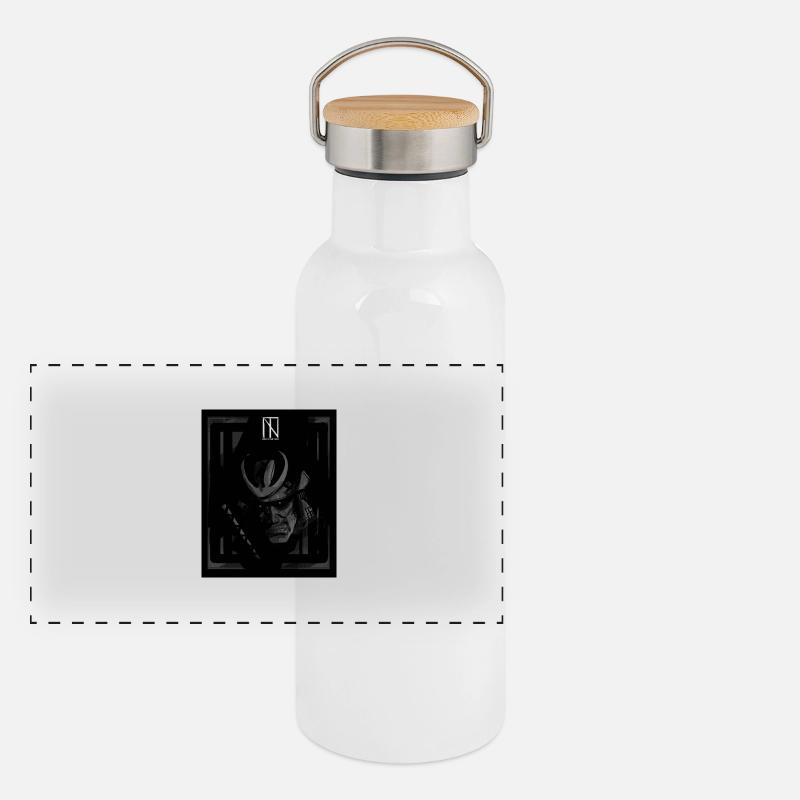 Samurai Grey Panorama Thermosflasche mit Bambusdeckel
