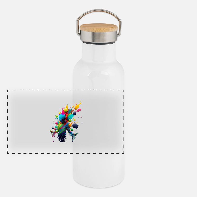 Color explosion Panoramic Thermal Bottle with Bamboo Lid