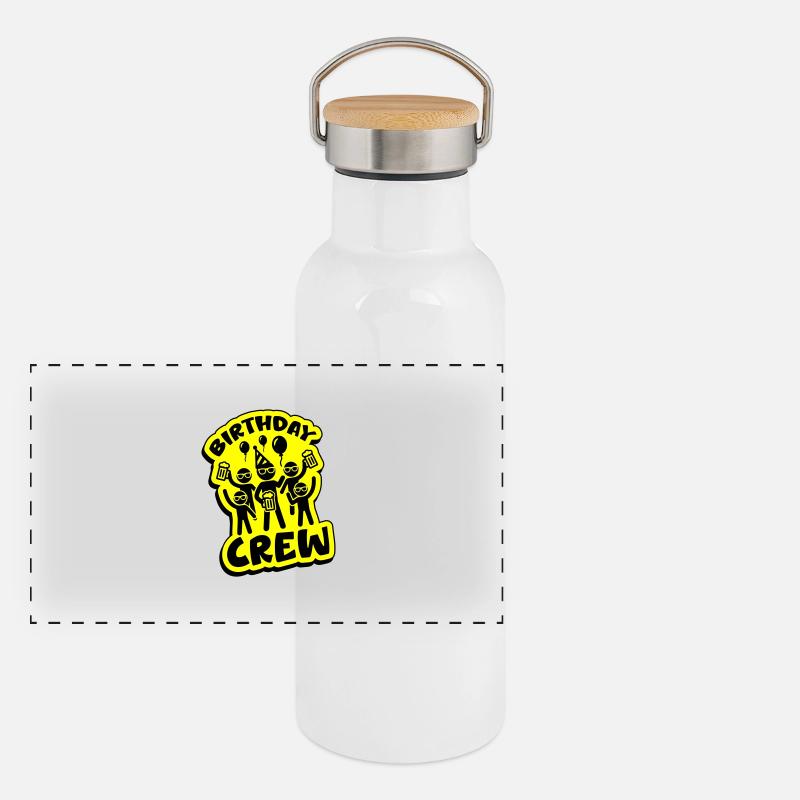 Birthday Party Crew Panoramic Thermal Bottle with Bamboo Lid