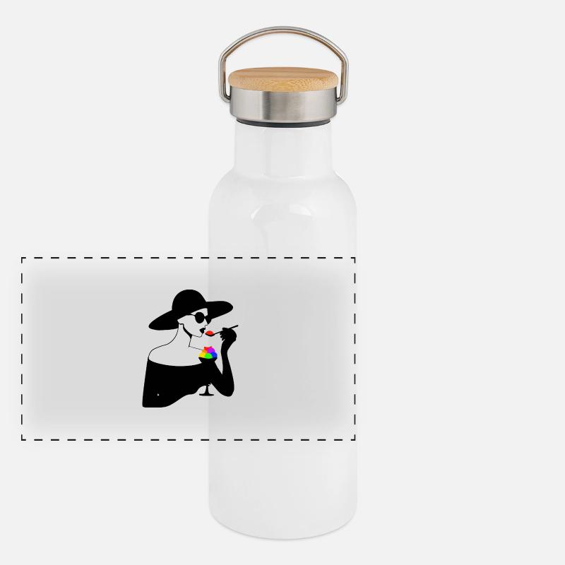 Haute Glace Panoramic Thermal Bottle with Bamboo Lid