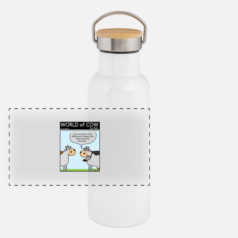 Bob Dylans Freund Panorama Thermosflasche mit Bambusdeckel